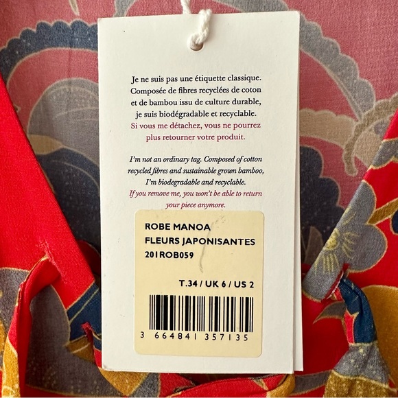 Sézane Manoa Dress - Milanese Flowers Print (NWT, FR 34 / US 2) - Picture 8 of 9